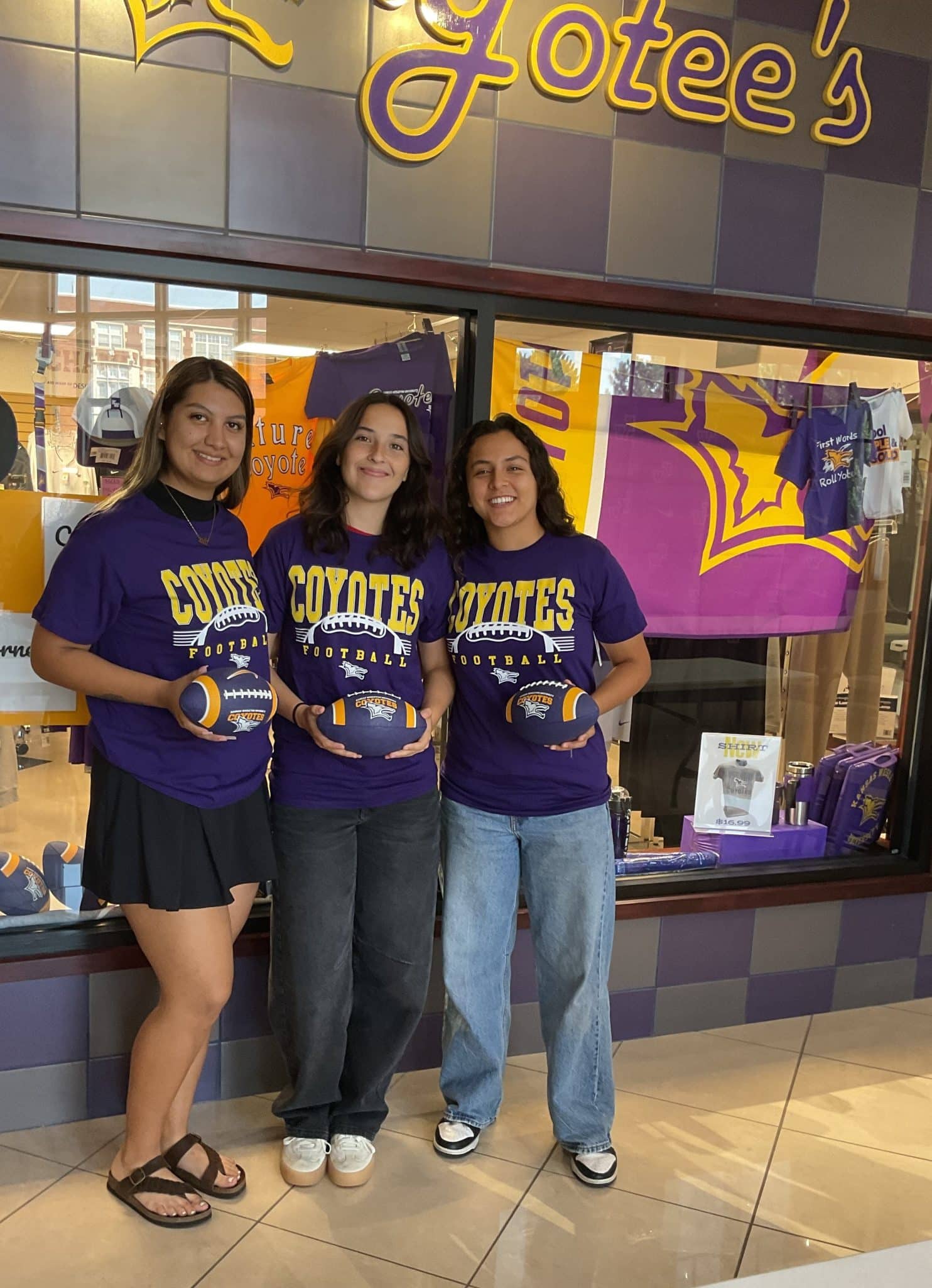 a group of people standing in front of a store