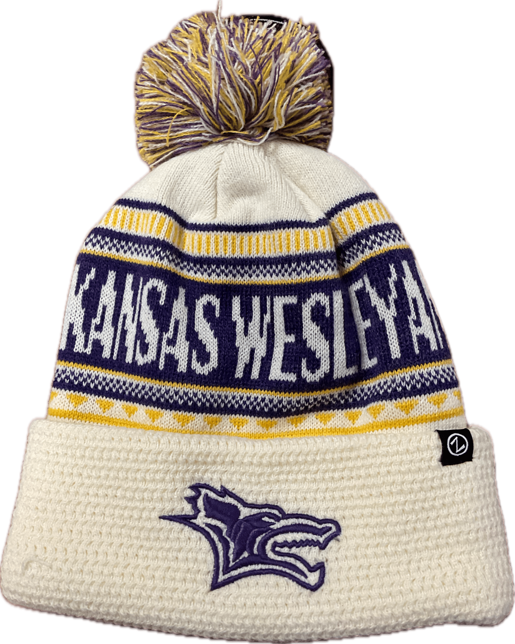 26-27 KWU Ivory Fishnet Pom Beanie